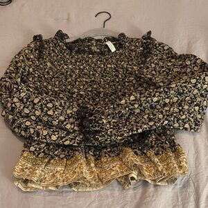 American Eagle Outfitters Black and Yellow Blouse